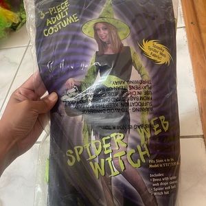 3-Piece Spider Web Witch Costume